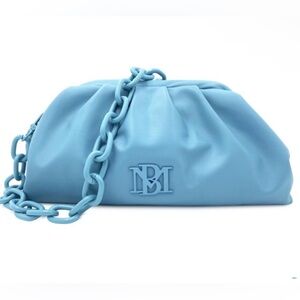 NWT Badgley Mischka Vegan Leather Wrapped Frame Clutch Removable Chain Strap